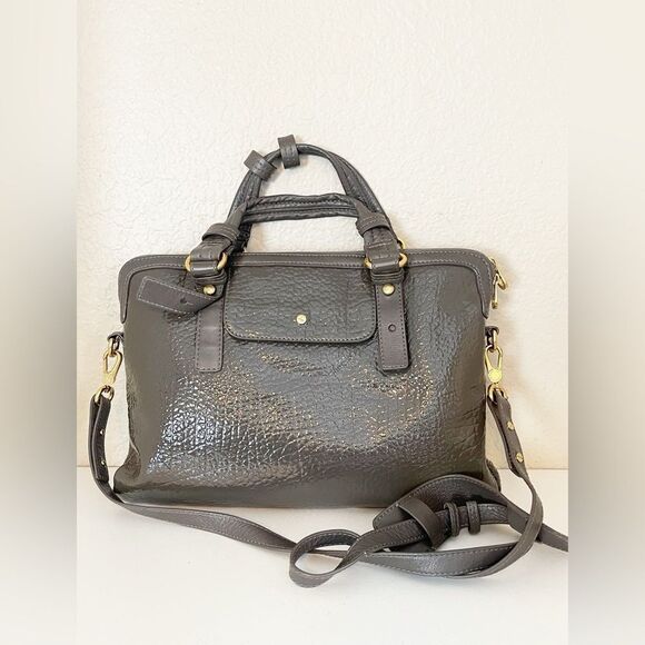 Marc Jacobs embossed gray patent leather laptop purse bag - Picture 13 of 14